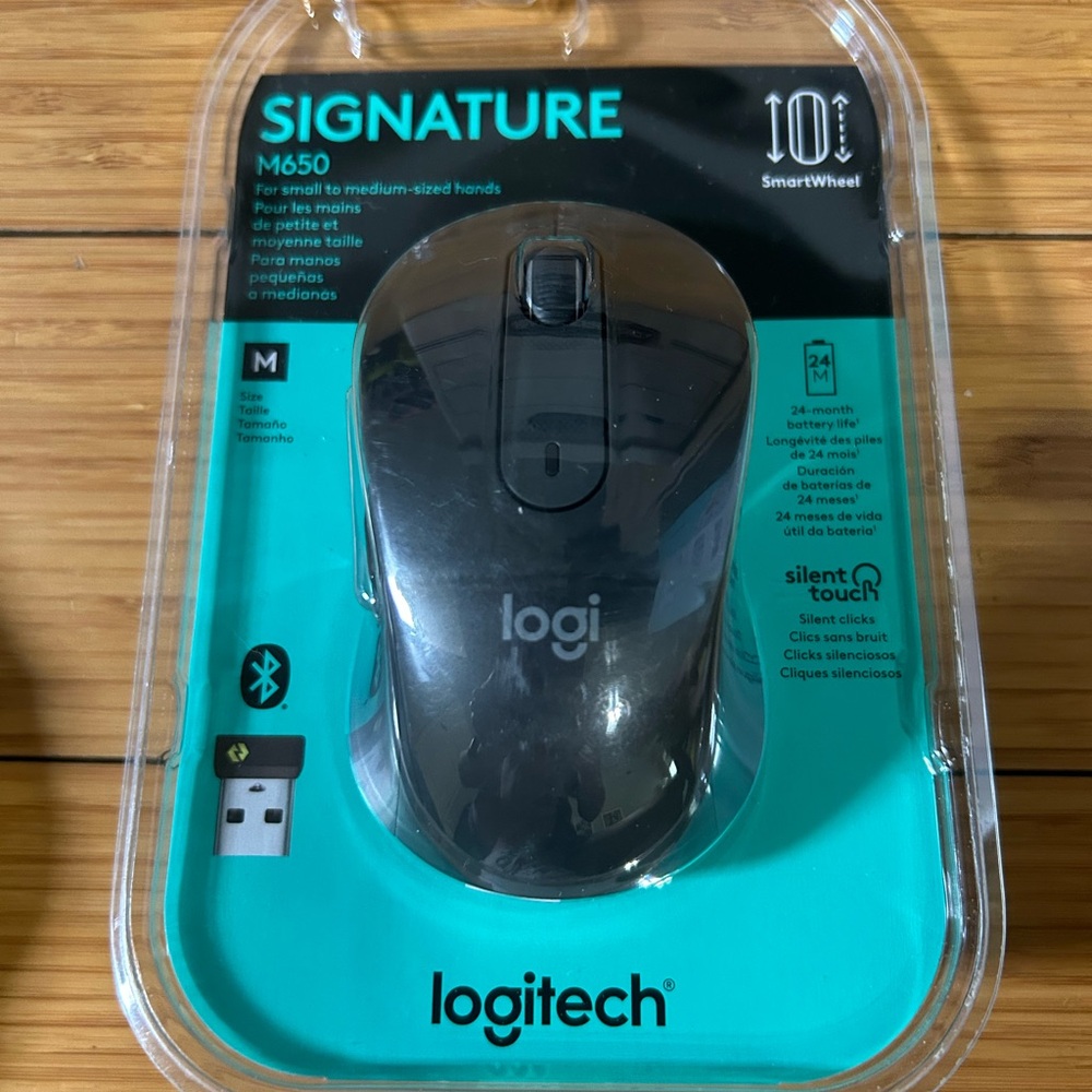 Logitech Signature M650 Wireless Ergonomic Optical Mouse Graphite 910-006250 New